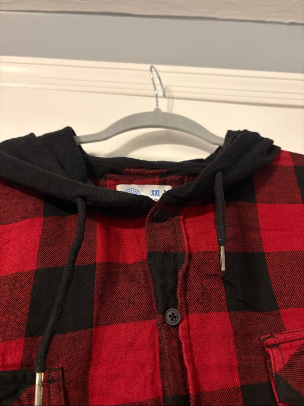 Hurley Red and Black Plaid Hooded Flannel - Picture 4 of 5